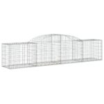 vidaXL Oblúkový gabionový kôš 7 ks 300x50x60/80 cm pozinkované železo – Obrázok 3