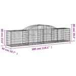 vidaXL Oblúkový gabionový kôš 7 ks 300x50x60/80 cm pozinkované železo – Obrázok 6