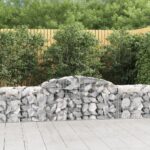 vidaXL Oblúkový gabionový kôš 7 ks 300x50x60/80 cm pozinkované železo
