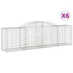 vidaXL Oblúkové gabionové koše 6 ks 300x50x80/100cm pozinkované železo – Obrázok 2