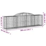 vidaXL Oblúkové gabionové koše 6 ks 300x50x80/100cm pozinkované železo – Obrázok 6