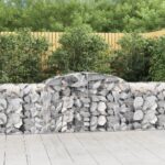 vidaXL Oblúkové gabionové koše 6 ks 300x50x80/100cm pozinkované železo