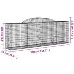 vidaXL Oblúkové gabiónové koše 3ks 300x50x100/120cm pozinkované železo – Obrázok 6