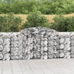 vidaXL Oblúkové gabiónové koše 3ks 300x50x100/120cm pozinkované železo