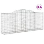 vidaXL Oblúkové gabionové koše 4 ks 300x50x120/140 cm pozink. železo – Obrázok 2