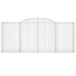 vidaXL Oblúkové gabionové koše 6 ks 300x50x120/140 cm pozink. železo – Obrázok 4