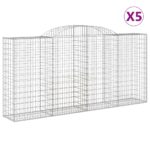 vidaXL Oblúkové gabionové koše 5 ks 300x50x140/160 cm pozink. železo – Obrázok 2