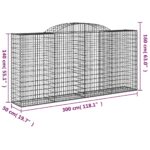 vidaXL Oblúkové gabionové koše 5 ks 300x50x140/160 cm pozink. železo – Obrázok 6