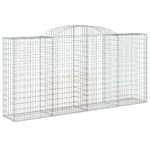 vidaXL Oblúkové gabionové koše 7 ks 300x50x140/160 cm pozink. železo – Obrázok 3