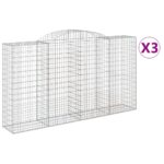 vidaXL Oblúkové gabiónové koše 3ks 300x50x160/180cm pozinkované železo – Obrázok 2