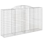 vidaXL Oblúkové gabiónové koše 3ks 300x50x160/180cm pozinkované železo – Obrázok 3