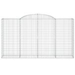 vidaXL Oblúkové gabiónové koše 3ks 300x50x160/180cm pozinkované železo – Obrázok 4
