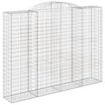 vidaXL Oblúkový gabionový kôš 3 ks 300x50x220/240cm pozinkované železo – Obrázok 3