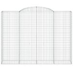 vidaXL Oblúkový gabionový kôš 3 ks 300x50x220/240cm pozinkované železo – Obrázok 4