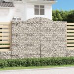 vidaXL Oblúkový gabionový kôš 3 ks 300x50x220/240cm pozinkované železo