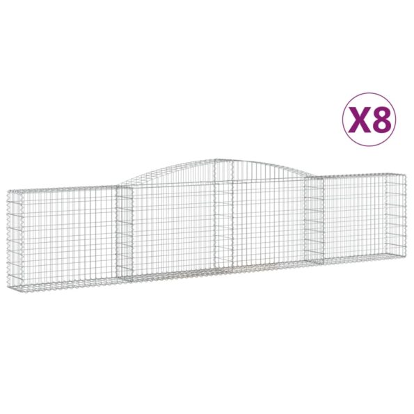 VXL8720845574420_a_en_hd_1.jpg vidaXL Oblúkové gabionové koše 8 cm 400x30x80/100cm pozinkované železo – Obrázok 2