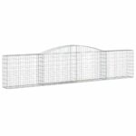 vidaXL Oblúkové gabionové koše 8 cm 400x30x80/100cm pozinkované železo – Obrázok 3