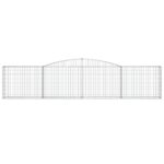 vidaXL Oblúkové gabionové koše 8 cm 400x30x80/100cm pozinkované železo – Obrázok 4