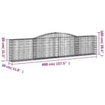 vidaXL Oblúkové gabionové koše 8 cm 400x30x80/100cm pozinkované železo – Obrázok 6