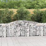 vidaXL Oblúkové gabionové koše 8 cm 400x30x80/100cm pozinkované železo