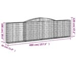 vidaXL Oblúkové gabiónové koše 3ks 400x30x100/120cm pozinkované železo – Obrázok 6