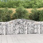vidaXL Oblúkové gabiónové koše 3ks 400x30x100/120cm pozinkované železo