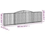 vidaXL Oblúkové gabiónové koše 9ks 400x30x100/120cm pozinkované železo – Obrázok 6