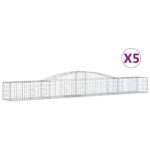 vidaXL Oblúkový gabionový kôš 5 ks 400x50x40/60 cm pozinkované železo – Obrázok 2
