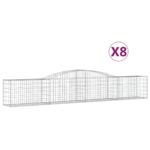 vidaXL Oblúkový gabionový kôš 8 ks 400x50x60/80 cm pozinkované železo – Obrázok 2