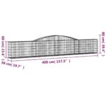 vidaXL Oblúkový gabionový kôš 8 ks 400x50x60/80 cm pozinkované železo – Obrázok 6