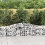 vidaXL Oblúkový gabionový kôš 8 ks 400x50x60/80 cm pozinkované železo