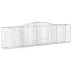 vidaXL Oblúkové gabiónové koše 3ks 400x50x100/120cm pozinkované železo – Obrázok 3