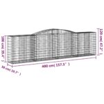 vidaXL Oblúkové gabiónové koše 3ks 400x50x100/120cm pozinkované železo – Obrázok 6