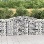 vidaXL Oblúkové gabiónové koše 3ks 400x50x100/120cm pozinkované železo