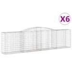 vidaXL Oblúkové gabiónové koše 6ks 400x50x100/120cm pozinkované železo – Obrázok 2