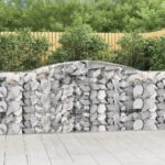 vidaXL Oblúkové gabiónové koše 8ks 400x50x100/120cm pozinkované železo