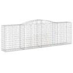 vidaXL Oblúkové gabionové koše 7 ks 400x50x120/140 cm pozink. železo – Obrázok 3