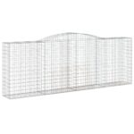 vidaXL Oblúkové gabionové koše 3 ks 400x50x140/160 cm pozink. železo – Obrázok 3