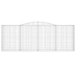 vidaXL Oblúkové gabionové koše 3 ks 400x50x140/160 cm pozink. železo – Obrázok 4