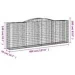vidaXL Oblúkové gabionové koše 3 ks 400x50x140/160 cm pozink. železo – Obrázok 6