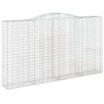 vidaXL Oblúkový gabionový kôš 3 ks 400x50x220/240cm pozinkované železo – Obrázok 3
