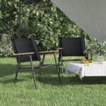 vidaXL Kempingové stoličky 2 ks čierne 54x55x78 cm oxfordská látka