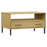 vidaXL Konferenčný stolík hnedý 85x50x45 cm masívne drevo OSLO – Obrázok 2