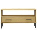 vidaXL Konferenčný stolík hnedý 85x50x45 cm masívne drevo OSLO – Obrázok 4