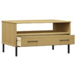 vidaXL Konferenčný stolík hnedý 85x50x45 cm masívne drevo OSLO – Obrázok 5