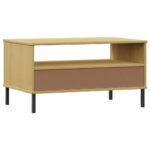 vidaXL Konferenčný stolík hnedý 85x50x45 cm masívne drevo OSLO – Obrázok 7