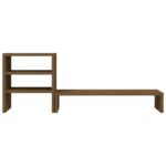 vidaXL Stojan na monitor medovo-hnedý 81x20x30 cm masívna borovica – Obrázok 7