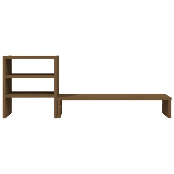 vidaXL Stojan na monitor medovo-hnedý 81x20x30 cm masívna borovica – Obrázok 7