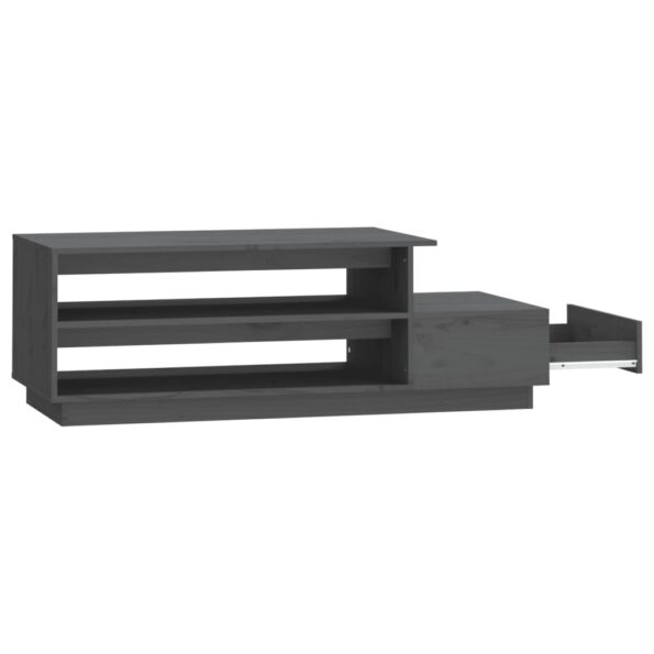 vidaXL Konferenčný stolík sivý 120x50x40,5 cm borovicový masív – Obrázok 6