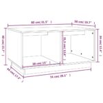 vidaXL Konferenčný stolík biely 80x50x40 cm borovicový masív – Obrázok 8